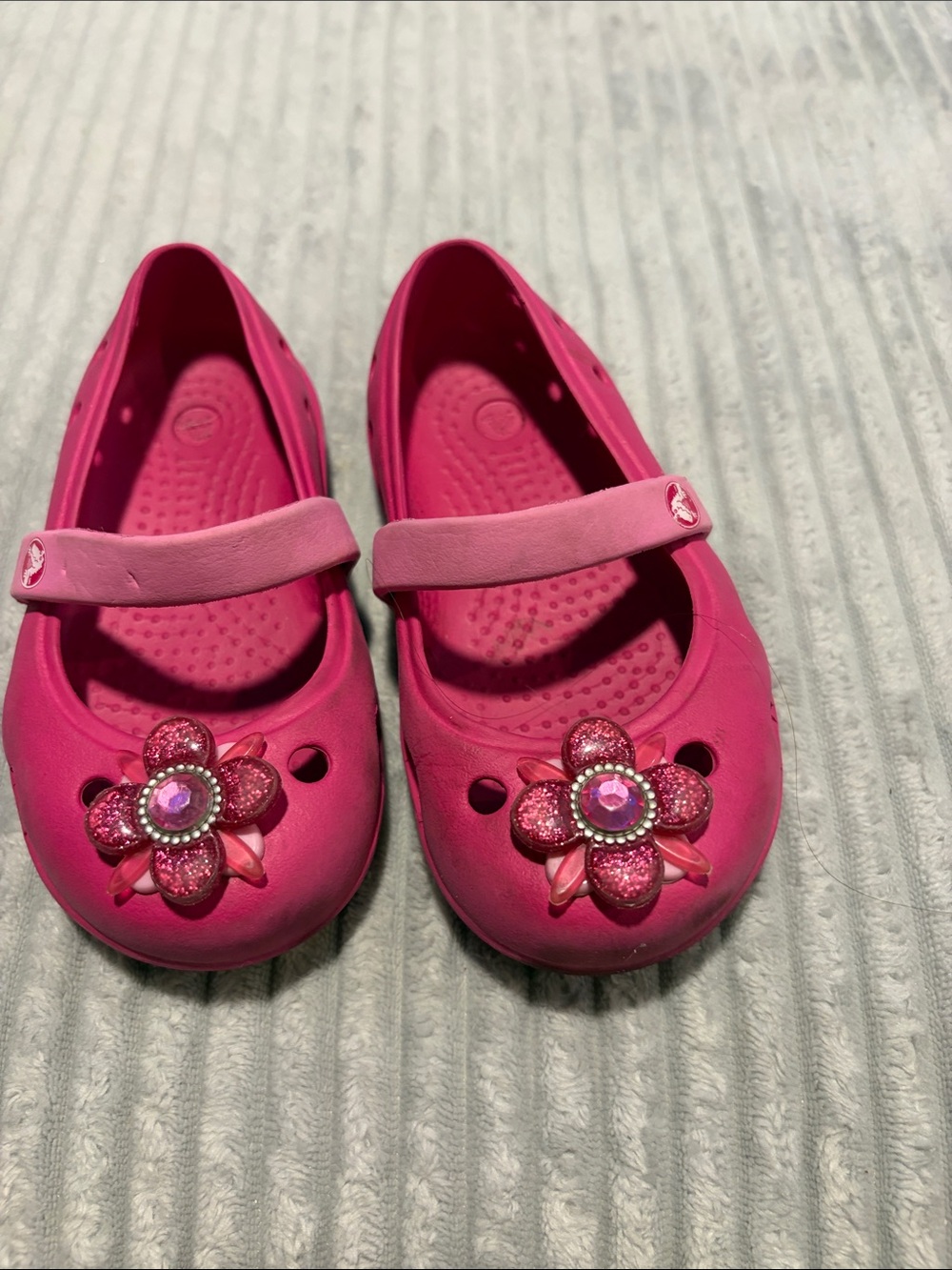 CROCS Kids Pink Floral Mary Jane Sandals